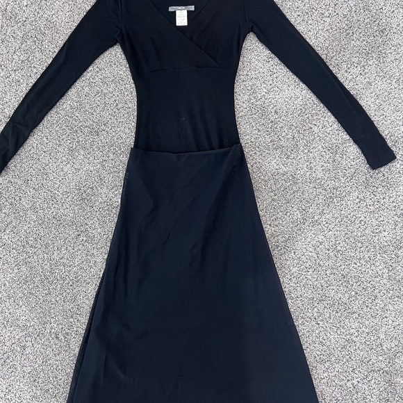 Vtg Severing Peraudin Black Fitted Ribbed Mesh Maxi Dress French Designer Size M - Picture 1 of 11